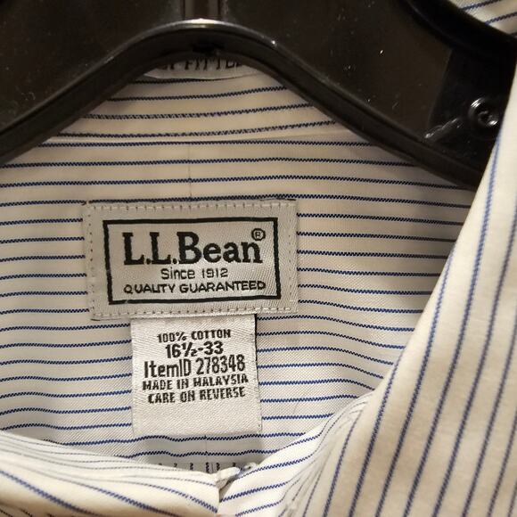 NWOT Lands End Wrinkle Resistant Slightly Fitted L/S B/D Shirt Size 16.5 33 - Picture 3 of 4